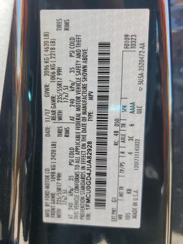 2018 FORD ESCAPE SE 1FMCU0GD4JUA82928