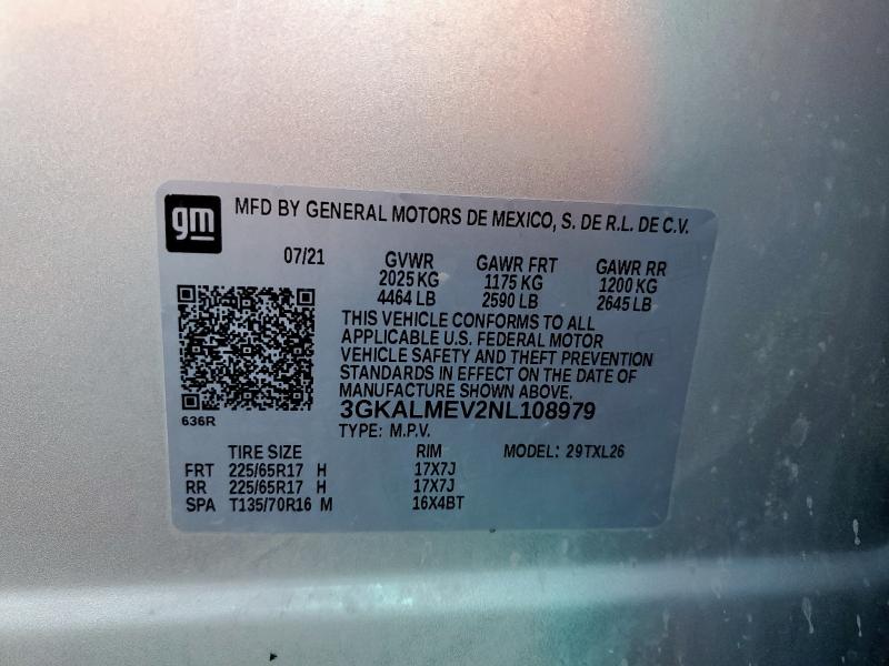 2022 GMC TERRAIN SL 3GKALMEV2NL108979