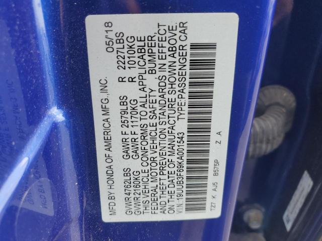 2019 ACURA TLX TECHNO 19UUB3F69KA001543