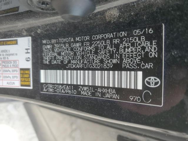 2016 TOYOTA PRIUS - JTDKARFU1G3021839