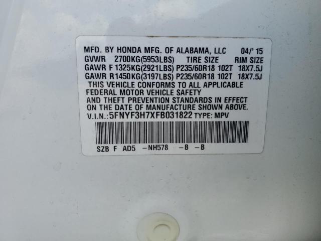 2015 HONDA PILOT 5FNYF3H7XFB031822