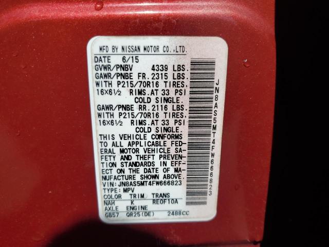 2015 NISSAN ROGUE SELE - JN8AS5MT4FW666823