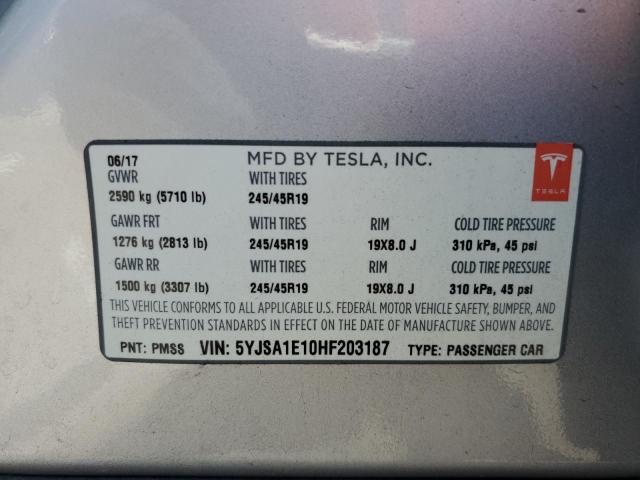 2017 TESLA MODEL S 5YJSA1E10HF203187