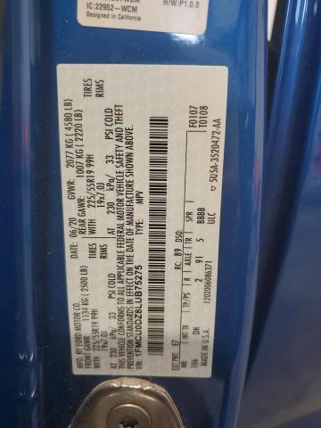2020 FORD ESCAPE TIT 1FMCU0DZ8LUB75275