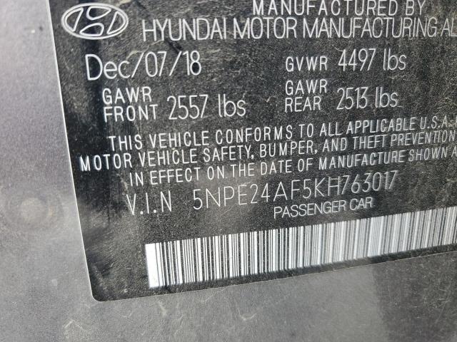 2019 HYUNDAI SONATA SE 5NPE24AF5KH763017