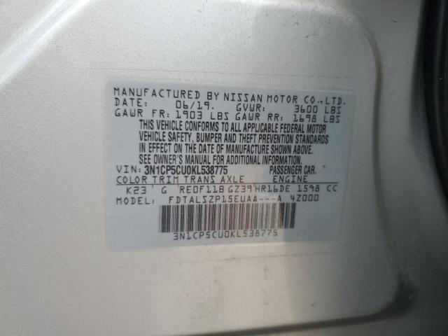 2019 NISSAN KICKS S 3N1CP5CU0KL538775