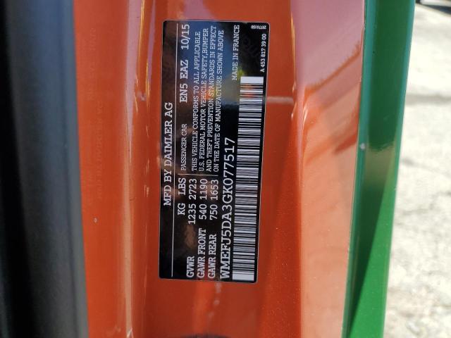 2016 SMART FORTWO WMEFJ5DA3GK077517