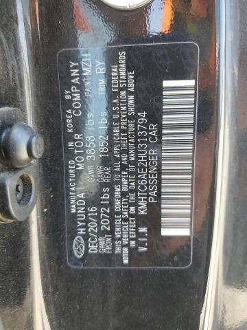 2017 HYUNDAI VELOSTER T KMHTC6AE2HU313794
