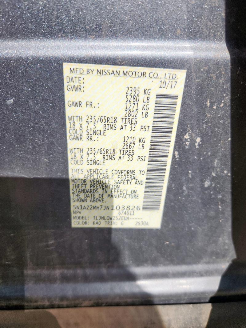 2018 NISSAN MURANO S - 5N1AZ2MH7JN103826