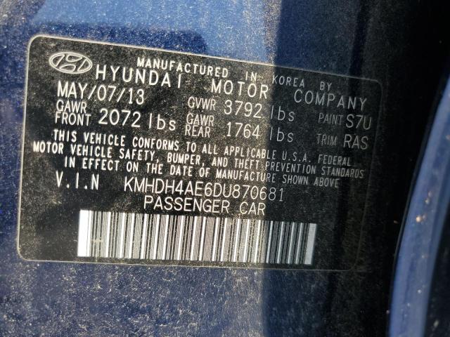 2013 HYUNDAI ELANTRA GL - KMHDH4AE6DU870681