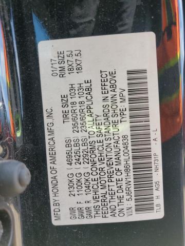 2017 HONDA CR-V EXL 5J6RW1H86HL004838