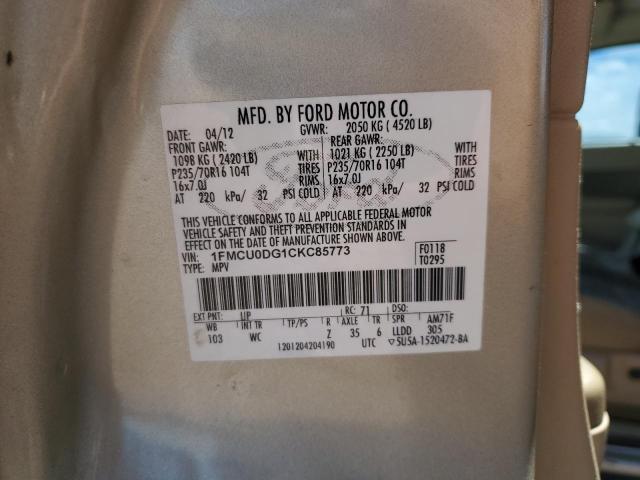 2012 FORD ESCAPE XLT - 1FMCU0DG1CKC85773