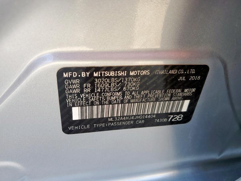 2018 MITSUBISHI MIRAGE SE ML32A4HJ4JH014404