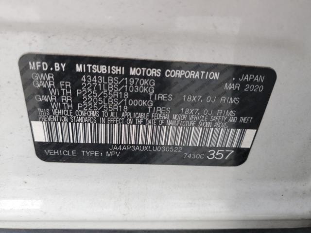 2020 MITSUBISHI OUTLANDER JA4AP3AUXLU030522