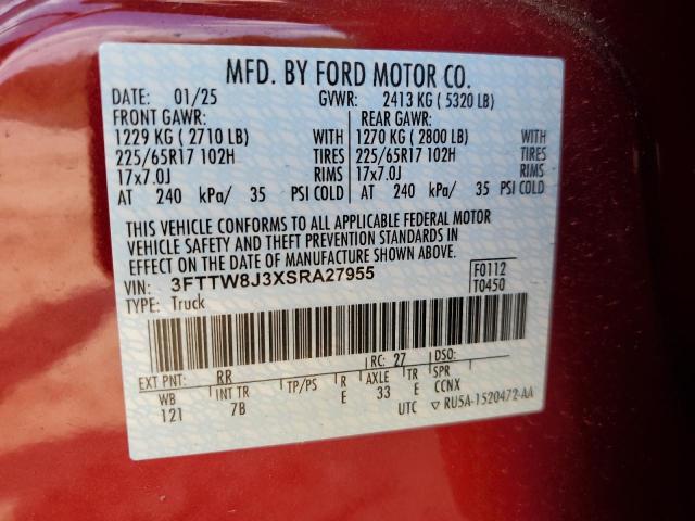 2025 FORD MAVERICK X 3FTTW8J3XSRA27955