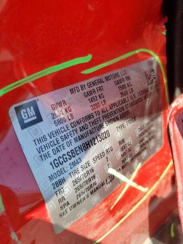2017 CHEVROLET COLORADO - 1GCGSBEN8H1213020