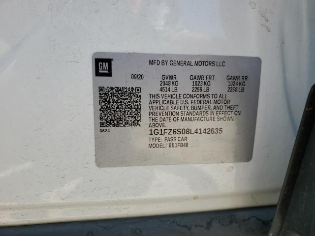 2020 CHEVROLET BOLT EV PR 1G1FZ6S08L4142635