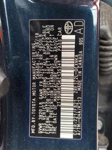 2019 TOYOTA COROLLA L - 2T1BURHE5KC135341