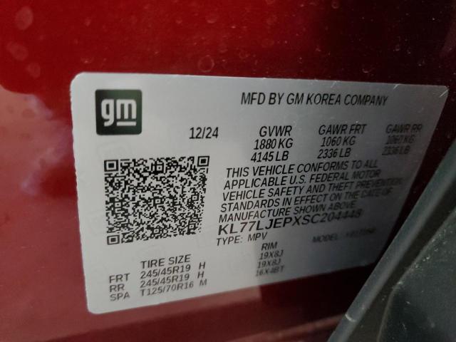 2025 CHEVROLET TRAX 2RS KL77LJEPXSC204448