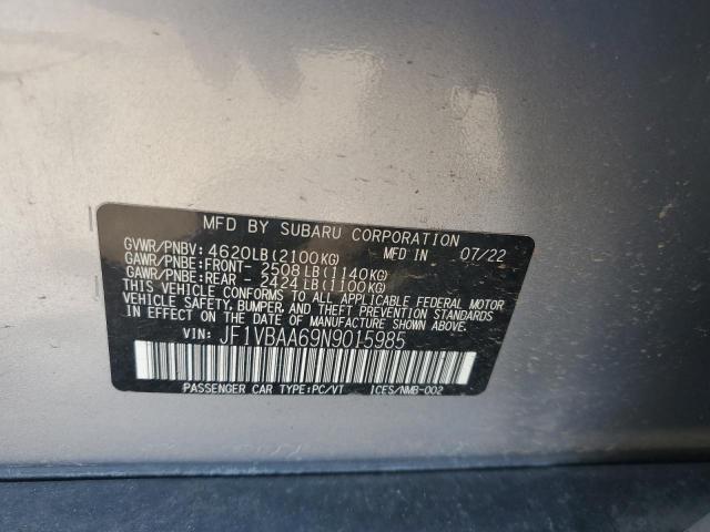 2022 SUBARU WRX JF1VBAA69N9015985