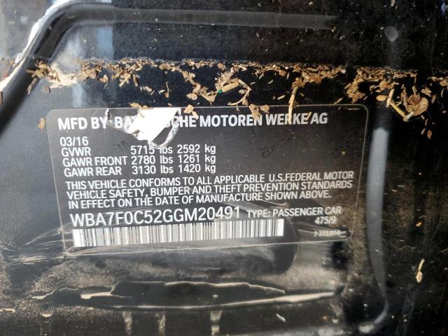 2016 BMW 750 I WBA7F0C52GGM20491
