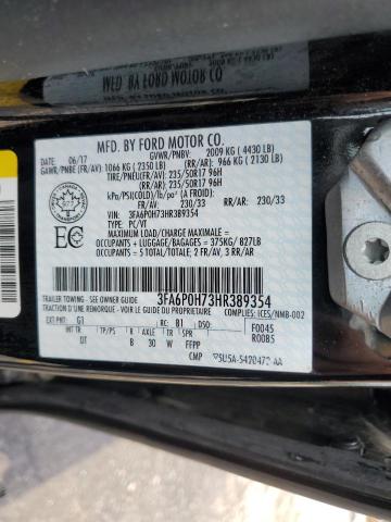 2017 FORD FUSION SE - 3FA6P0H73HR389354