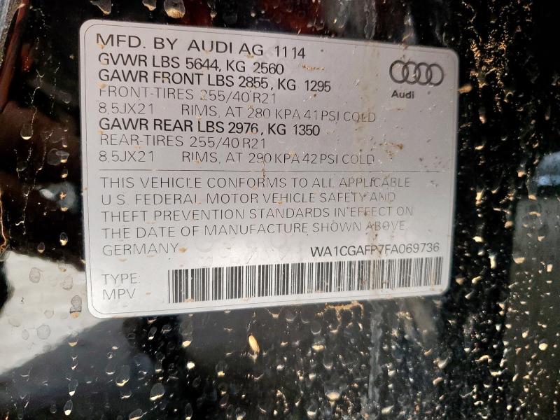 2015 AUDI SQ5 PREMIU WA1CGAFP7FA069736