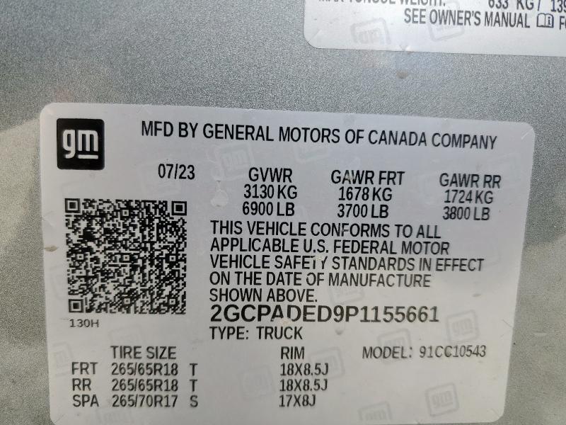 2023 CHEVROLET SILVERADO C1500 RST 2GCPADED9P1155661