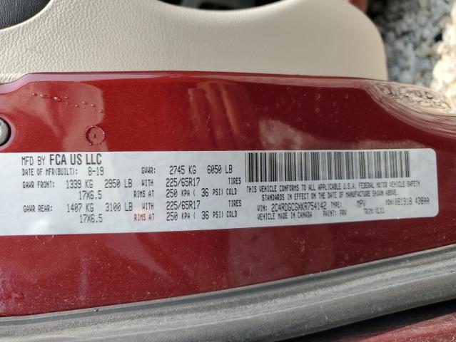 2019 DODGE GRAND CARA - 2C4RDGCGXKR754142