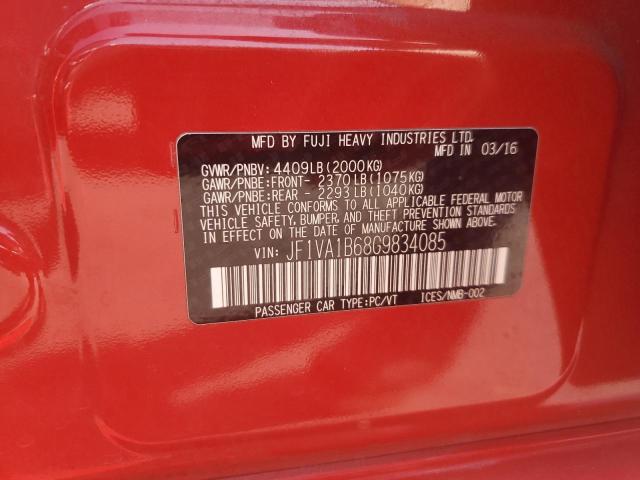 2016 SUBARU WRX JF1VA1B68G9834085