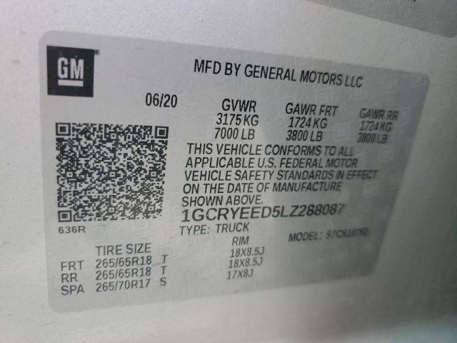 2020 CHEVROLET SILVERADO - 1GCRYEED5LZ288087