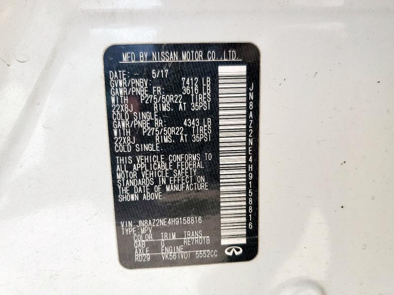 2017 INFINITI QX80 BASE JN8AZ2NE4H9158816