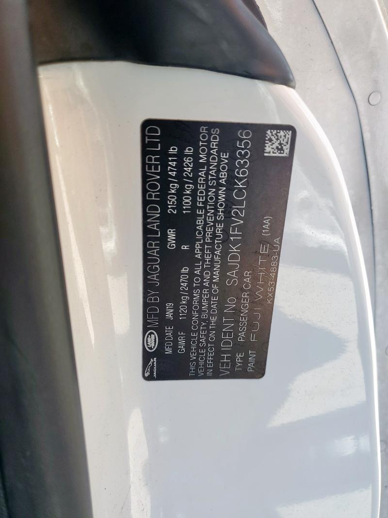 2020 JAGUAR F-TYPE SAJDK1FV2LCK63356