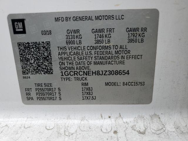 2018 CHEVROLET SILVERADO C1500 1GCRCNEH8JZ308654