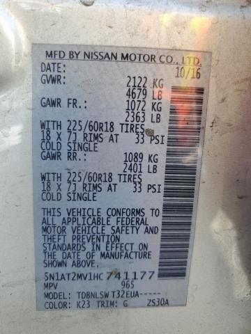 2017 NISSAN ROGUE SV 5N1AT2MV1HC741177