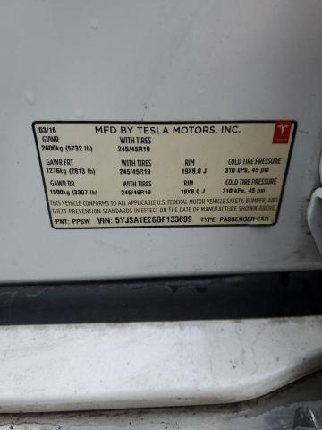 2016 TESLA MODEL S 5YJSA1E26GF133699