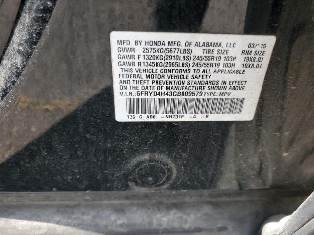 2016 ACURA MDX TECHNO 5FRYD4H43GB009579