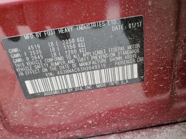 2017 SUBARU LEGACY 2.5 4S3BNAC61H3049315