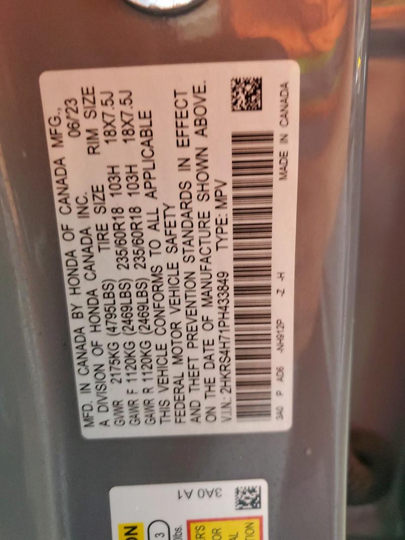 2023 HONDA CR-V EXL 2HKRS4H71PH433849