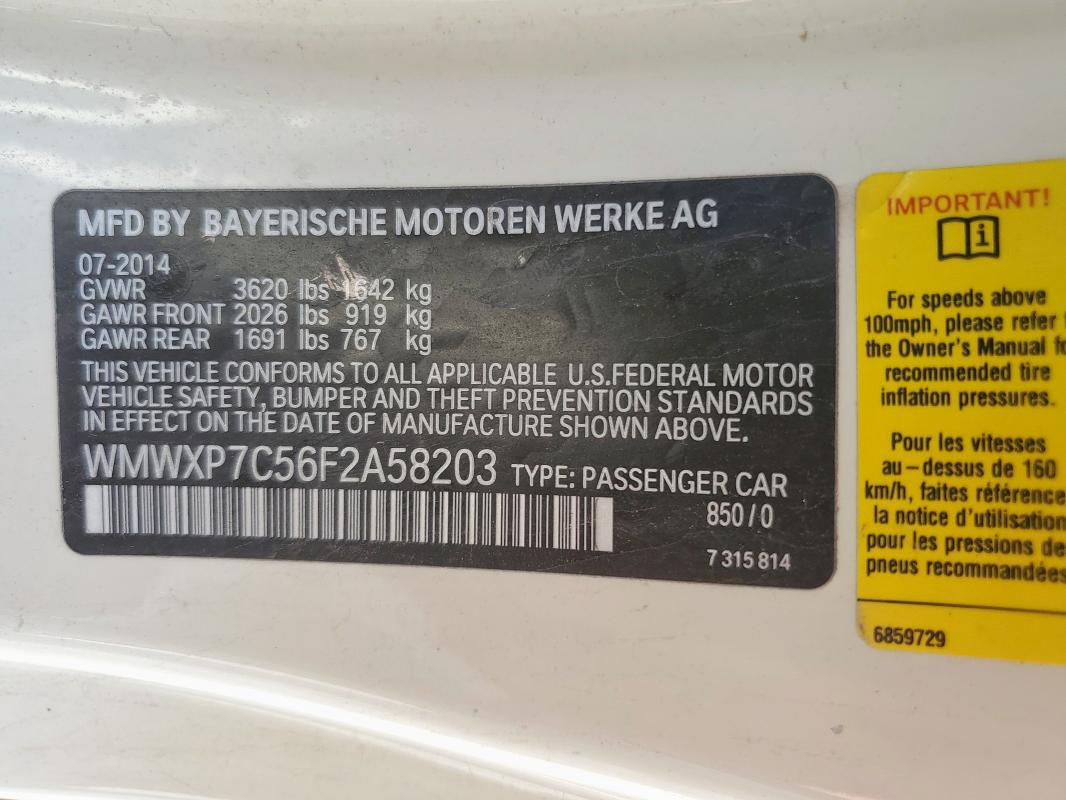 2015 MINI COOPER S WMWXP7C56F2A58203
