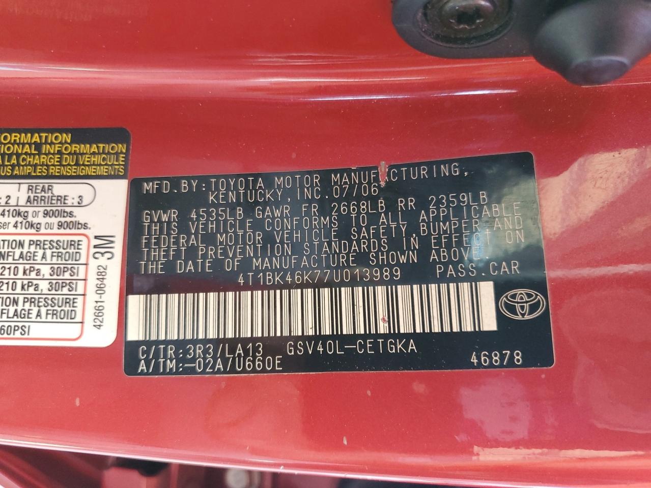 Toyota Camry le 2007
