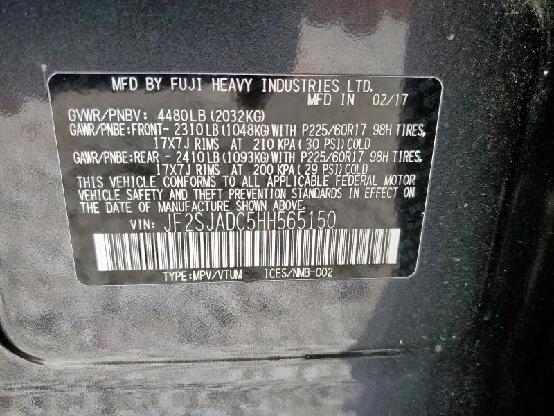 2017 SUBARU FORESTER 2 JF2SJADC5HH565150