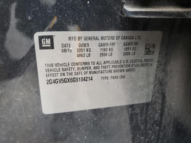 2016 BUICK REGAL GS 2G4GV5GX6G9104214