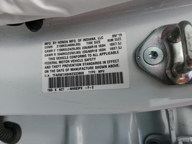 2019 HONDA CR-V EXL 7FARW1H84KE033808