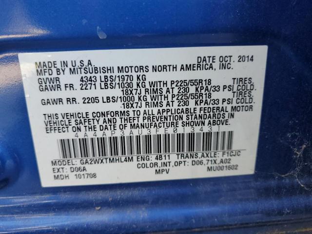 2015 MITSUBISHI OUTLANDER 4A4AP3AU3FE013431