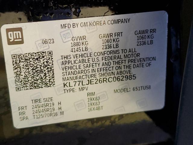 2024 CHEVROLET TRAX 2RS KL77LJE26RC062985