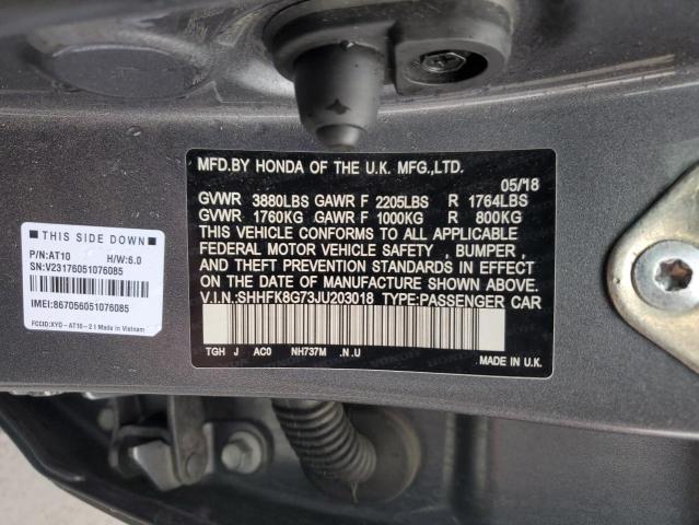 2018 HONDA CIVIC TYPE SHHFK8G73JU203018