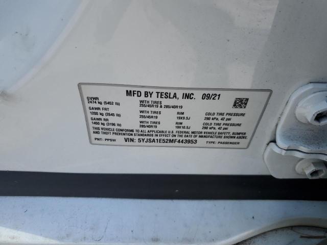 2021 TESLA MODEL S - 5YJSA1E52MF443953