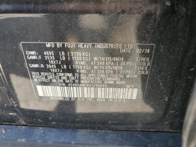 2016 SUBARU OUTBACK 2. 4S4BSANC9G3294689