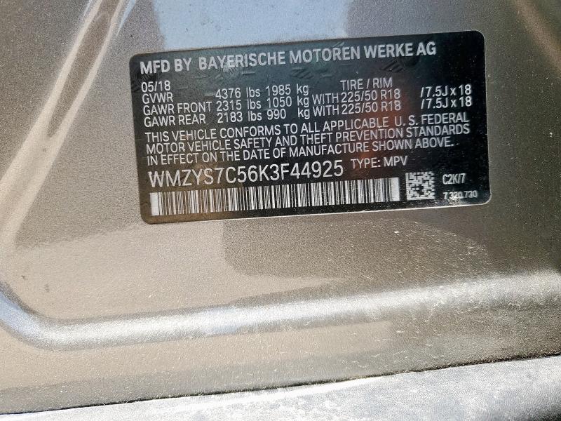 2019 MINI COOPER COU WMZYS7C56K3F44925